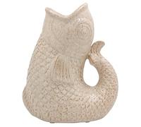 Lesser & Pavey Fish Jug Vase Cream 23cm | Decorative Ceramic Flower Jug for Fresh or Artificial Bouquets | Stylish Large Vase Alternative