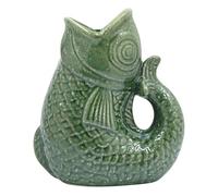 Lesser & Pavey Fish Jug Vase Green 17cm | Decorative Ceramic Flower Jug for Fresh or Artificial Bouquets | Stylish Home Accent and Unique Vases for Flowers and Modern Décor
