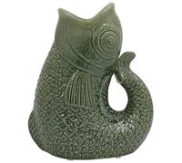 Lesser & Pavey Fish Jug Vase Green 23cm | Decorative Ceramic Flower Jug for Fresh or Artificial Bouquets | Stylish Large Vase Alternative Gift for Lovers of Beautiful Vases