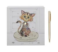 Lesser & Pavey Funky Art Memo Pad | Artistic Square Memo Block For Office, Home or Schools | Kimba Kitten Memo Pad Block With Lovely Designs - Bug Art