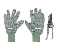 Lesser & Pavey Gardeners Gift Sets Strawberry Thief Tool Set 2 for Home Garden | Steel Pruning Shears (Secateurs) and Gardening Gloves Gardening Tool Kit for Daily Use | Lovely Gift for Women and Men