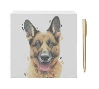 Lesser & Pavey German Shepherd Memo Block Robert James Hull for Home & Office | Stylish Notepads & Writing Pads For Daily Use | Compact Note pad & Memo Pads for Daily Notes & Reminders