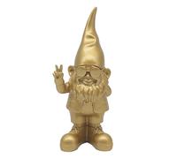Lesser & Pavey Gnomes Home Decor Figurines & Ornaments For Home & Office | Decorative Home Accessories Statues For Indoor & Outdoor | Lovely Gifts for Women & Men Peace Hands Gold 20 Cm