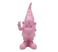 Lesser & Pavey Gnomes Home Decor Figurines & Ornaments For Home & Office | Decorative Home Accessories Statues For Indoor & Outdoor | Lovely Gifts for Women & Men Peace Hands Pink 20 Cm