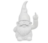 Lesser & Pavey Gnomes Home Decor Figurines & Ornaments For Home & Office | Decorative Home Accessories Statues For Indoor & Outdoor | Lovely Gifts for Women & Men Waving Middle Finger White