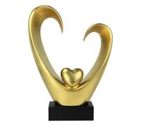 Lesser & Pavey Gold Art Heart 40cm Figurine Resin Home Decor Ornament Vintage Antique Style