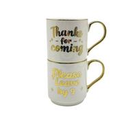 Lesser & Pavey Gold Edition 'thanks For Coming' Set Of 2 Mugs Gift Set