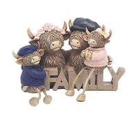 Lesser & Pavey Happy Highland Cow Family Decor Figurine