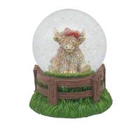 Lesser & Pavey Happy Highland Cow Highland Cow Tartan Bow Waterglobe Figurines & Ornaments For Home & Office | Decorative Home Accessories Statues For Indoor & Outdoor | Lovely Gifts for Women & Men