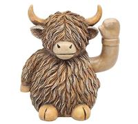 Lesser & Pavey Happy Highland Cow Waving Happy Highland Cow Figurines & Ornaments For Home & Office | Decorative Home Accessories Statues For Indoor & Outdoor | Lovely Gifts for Women & Men