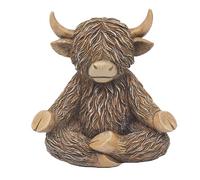 Lesser & Pavey Happy Highland Cow Yoga Moo Decor Figurine | Peace Inspired Theme, Decorative Accent, Artistic Display Piece, Ideal for Home and Office Decor, Relaxing Gift Idea
