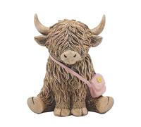 Lesser & Pavey Happy Highland, Highland Cow Hand Bag Figurines Statues For Home Decor | Ideal Ornaments Friendship Gifts For Women & Men | Lovely Table Centerpiece & Living Room Accessories