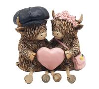 Lesser & Pavey Happy Highland, Highland Cows Cheeky Figurines Statues For Home Decor | Ideal Ornaments Friendship Gifts For Women & Men | Lovely Table Centerpiece & Living Room Accessories
