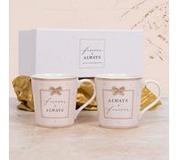 Lesser & Pavey Heart Design Ceramic Mug Set of 2 Forever & Always