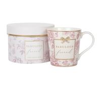 Lesser & Pavey Hearts Design Madelaine Fine China Fabulous Friend Mug 300ml for Hot & Cold Drinks | Durable Coffee Cups for Home & Office | Easy-to-Hold Coffee Mugs for Beverages & Daily Use