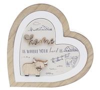 Lesser & Pavey Love & Affection Highland Cow 3D Wooden Heart Home Plaque For Home Decor | Friendship Gifts For Women & Men | Plaques For Shelves & Living Room Accessories | Decorative Home Accessories