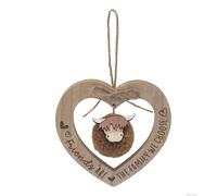 Lesser & Pavey Highland Cow Friends Hanging Wooden Plaque