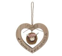 Lesser & Pavey Highland Cow Home Wooden Home Decor Plaque | Wooden Craftsmanship, Rustic Design, Hanging Decoration, Warm Home Accent, Countryside Style, Thoughtful Keepsake