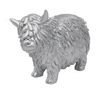Lesser & Pavey Highland Cow Silver Home Decor Figurines & Ornaments For Home & Office | Decorative Home Accessories Statues For Indoor & Outdoor | Lovely Gifts for Women & Men
