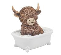 Lesser & Pavey Highland Cow Soaking By Happy Highland Cow | Playful Highland Cow Bath Figurine For Home & Living Room | Lovely Resin Bathroom Decor | Ideal Home Decor Accessories Gift For Women & Men