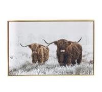 Lesser & Pavey Highland Cow With Baby Wall Art for Living Room Decor & Bedroom Walls | Stylish Canvas Wall Art for Decorative Home Accessories | Lovely Birthday Gifts for Women & Men