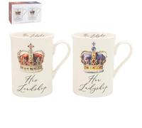 Lesser & Pavey His N Hers His Lordship & Her Ladyship Mugs Set of 2 275ml for Coffee, Tea and Hot Drinks | Fine China Coffee Mugs for Daily Use | Practical Drinkware Gifts for Women & Men