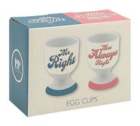 Lesser & Pavey His N Hers Mr & Mrs Right Set Of 2 Egg Cups for Breakfast Table | Reusable Dishwasher Safe Novelty Eggcup Stands | Stylish Kitchen Tableware Boiled Egg Holders Gift For Women & Men