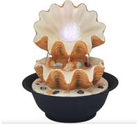 Lesser & Pavey Home Led Water Feature for Decoration | Indoor Tabletop Fountain Water Features with Light | Ideal for Gift and Home Décor - Seashell water feature