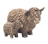 Lesser & Pavey Hughie Highland Cow & Calf Ornaments For Gift | Lovely Highland Cow Gifts For Home and Office Decoration | From The Leonardo Collection Animal Ornaments Range -LP72936