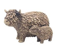 Lesser & Pavey Hughie Highland Cow & Calf Ornaments For Gift | Lovely Highland Cow Gifts For Home and Office Decoration | From The Leonardo Collection Animal Ornaments Range -LP72937