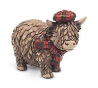 Lesser & Pavey Hughie Highland Cow Tartan Decor Figurine