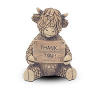 Lesser & Pavey Christmas Hughie Highland Cow Thank You Home Decor Figurines & Ornaments For Home & Office | Decorative Home Accessories Statues For Indoor & Outdoor | Lovely Gifts for Women & Men