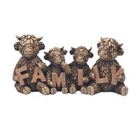 Lesser & Pavey Hughie Highland Cows Family Figurines Statues For Home Decor | Ideal Ornaments Friendship Gifts For Women & Men | Lovely Table Centerpiece & Living Room Accessories