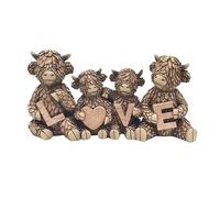Lesser & Pavey Hughie Highland Cows Love Figurine For Home & Office | Home Decor Ornaments Gift For Women & Men | Beautiful Figurine For Indoor & Outdoor | Living Room Decor Ornaments
