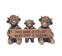 Lesser & Pavey Hughie Highland Cows Love Figurines Statues For Home Decor | Ideal Ornaments Friendship Gifts For Women & Men | Lovely Table Centerpiece & Living Room Accessories