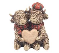 Lesser & Pavey Hughie Highland Cows Tartan Figurines Statues For Home Decor | Ideal Ornaments Friendship Gifts For Women & Men | Lovely Table Centerpiece & Living Room Accessories