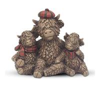 Lesser & Pavey Hughie Highland Cows Tartan Home Decor Figurine