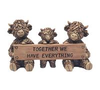 L & P Home & Gifts Hughie Highland Cows Together, Brown, Love
