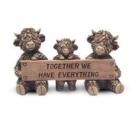 Lesser & Pavey Hughie Highland Cows Together Figurines Statues For Home Decor | Ideal Ornaments Friendship Gifts For Women & Men | Lovely Table Centerpiece & Living Room Accessories