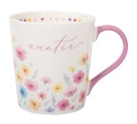 Lesser & Pavey I Love You Mum Range I Love You Auntie Mug 350ml for Coffee, Tea and Hot Drinks | Reusable Fine China Tea & Coffee Mugs for Daily Use | Special Occation & Birthday Gifts for Women & Men