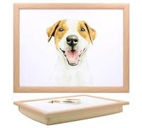 Lesser & Pavey Jack Russell James Hull Food Serving Laptray | Artist Designed Print, Bean Bag Cushion Base, Stable Surface, Comfortable Support, Everyday Practicality, Gift Ready