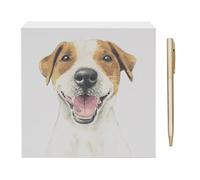 Lesser & Pavey Jack Russell Memo Block Robert James Hull for Home & Office | Stylish Notepads & Writing Pads For Daily Use | Compact Note pad & Memo Pads for Daily Notes & Reminders