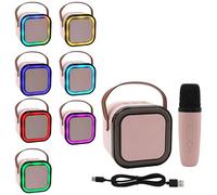 Lesser & Pavey Kids Karaoke Machine 2 Microphones For Play & Singing | Mini Microphone Toys for Boys & Girls Birthday Presents | Musical Karaoke Microphones for Entertainment & Gifts - Pink