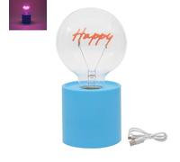 Lesser & Pavey Led Text Lamp Happy For Living Room & Bedroom | Rechargeable Bedside Table Lamp For Night Light | Stylish Desk Lamp For Reading & Study | Ideal LED Lighting For Camping