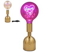 Lesser & Pavey LED Text Touch Gold Lamps - Love, Be Happy, Good Vibes, Fab Friends Quote (Love)