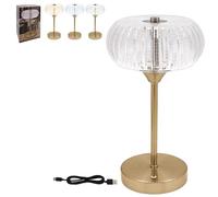 Lesser & Pavey Led Touch Lamp Gold For Living Room & Bedroom | Rechargeable Bedside Table Lamp For Night Light | Stylish Desk Lamp For Reading & Study | Ideal LED Lighting For Camping