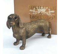 Lesser & Pavey Leonardo Dachshund figurine Reflections Bronze Sausage Dog lover gold gift box