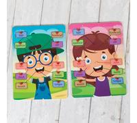 Lesser & Pavey Lets Learn Puzzle For Kids and Adults | Creative Board Games Gift For Children & Friends | Ideal Learning Resources Puzzle Game - Lets Learn Face Puzzle 2Asst