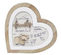 Lesser & Pavey Love & Affection Highland Cow 3D Heart Wooden Plaque