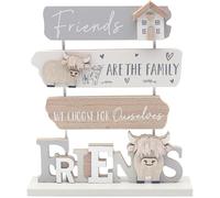 Lesser & Pavey Love & Affection Highland Cow Wooden Plaque - Friends For Home Decor & Gift | Wooden and Acrylic Plaques For Home and Office | Ideal Signs & Plaque Birthday Gifts For Women & Men